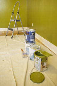 Painting Materials In Pre-Finished Room